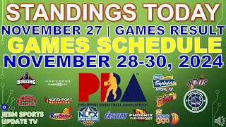 PBA GAMES RESULT TODAY as of NOVEMBER 27 2024  PBA STANDINGS  PBA SCHEDULE NOVEMBER 2830 2024 [upl. by Eillo]