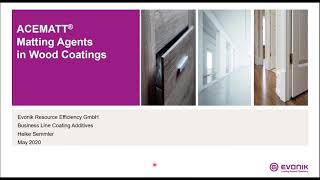 ACEMATT® Matting Agents for Wood Coatings  Evonik [upl. by Olraced]