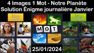 4 Images 1 Mot  Notre Planète  25012024  Solution Énigme Journalière  Janvier 2024 [upl. by Schroer]