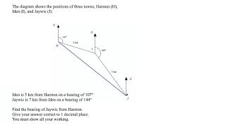 Bearings problem solving  GCSE Higher edexcel [upl. by Arahsak]