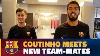 Philippe Coutinho meets his new teammates [upl. by Enirehtahc]