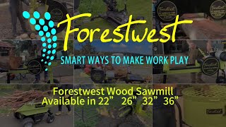 Forestwest Portable Wood Sawmill Available in 22quot 26quot 32quot and 36quot [upl. by Derriey]