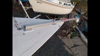 Installing a homemade bowsprit [upl. by Adnomal]