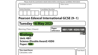 IGCSE  Biology  May 2023  paper 1BR  Pearson Edexcel [upl. by Mun]