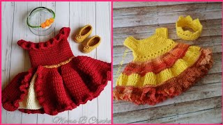 Simple Qureshia Baby Girl Frocks Designs  Crochet Patterns for baby girl frocks [upl. by Eissel]