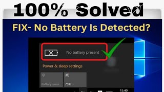 How to fix no battery present windows 10  solved no bettery detected problem 2023  Hriant360 [upl. by Cirdahc]