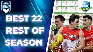 Best 22 Rest of Season  AFL Fantasy 2024 [upl. by Eisler]