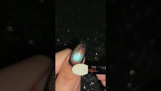 💅 Cat Eye X Chrome Nail Over A Black Base 🤩 [upl. by Aliuqahs]