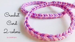 Crochet Cord 2 Colors  Easy Quick Pretty Rope [upl. by Prowel]