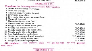 Transformation Exercise 3A  assertive to interrogative  transformation of sentence [upl. by Eisele]