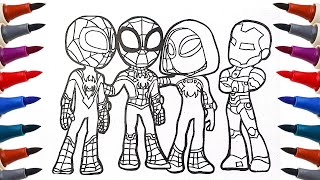 Comment dessiner Marvels Spidey et ses incroyables amis  Iron Man Disney Junior [upl. by Ayita]