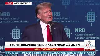 FULL SPEECH Trump Addresses Christian Broadcasters at NRB Convention  22224 [upl. by Oidualc]