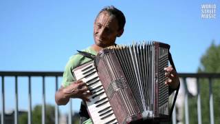 Accordionist from Romania  Valurile Dunarii amp improvisation Paris France [upl. by Eelsnia]