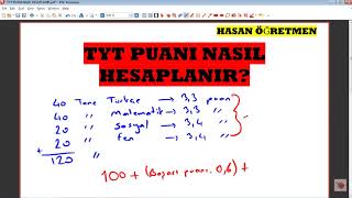 TYT Puanı Basitçe Nasıl Hesaplanır TYT Puan Hesaplama Formülü [upl. by Irahk]