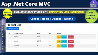 Client Side Validations  CRUD Operations in ASpNet Core with Unit of work  Repository Pattern [upl. by Walli]