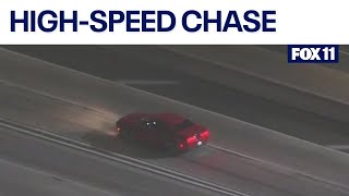 Police chase suspect breaks 100 mph on 10 Freeway [upl. by Badr429]