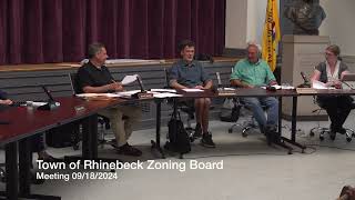 Town of Rhinebeck Zoning Board Meeting 09182024 [upl. by Nibor609]