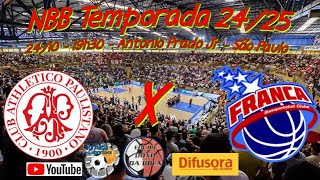 Ao Vivo  Paulistano x Franca  NBB Temporada 2425 [upl. by Earvin]