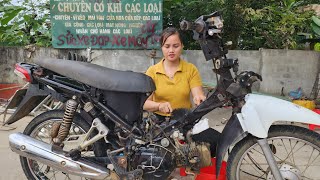 Thoa Single Girl Help my neighors sister repair and repaint her broken motorbike [upl. by Bonina834]