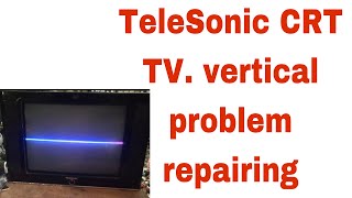 Telesonic crt tv vertical problem repairing down [upl. by Enilrac]