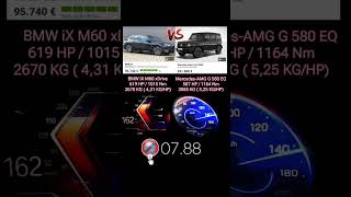 BMW iX M60 xDrive 619 HP vs Mercedes AMG G580 EQ 587 HP acceleration gclass [upl. by Mak]