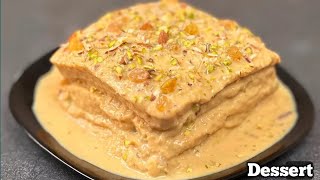 only milk and bread easy dessert  indian dessert recipes  bread malai dessert  caramel Dessert [upl. by Dnob]