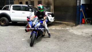 Yamaha R6 Wheelie After Bazzaz Tuning  Motodynamics Technology Malaysia [upl. by Reinert433]