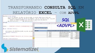 Transformando consulta SQL em relatório Excel com ADVPL [upl. by Sheaff]