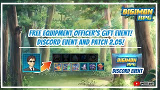 Digimon RPG  Free Equipment Gift Event Discord Event and Patch 205 [upl. by Eanil]