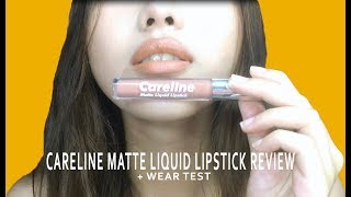 MURANG LIQUID LIPSTICK  CARELINE MATTE LIQUID LIPSTICK REVIEW  WEAR TEST [upl. by Nameloc]