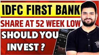 IDFC First Bank at 52 week low  IDFC First Bank Share Review [upl. by Klemens]