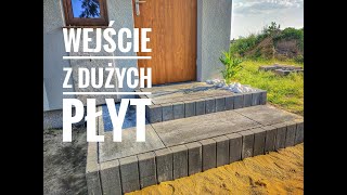 Tanie i szybkie wejście do domu z kostki  płyt tarasowych brukarz brukarzyoutube paving [upl. by Allecnirp]