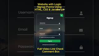 Create Website SigninSignup Form  HTML CSS JavaScript  shorts [upl. by Nelluc]