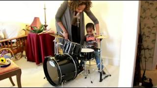 Beginner Drum Lesson for Toddler to Play Along [upl. by Arvie]