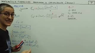 MATEMÁTICA FINANCIERA 7 despejes en anualidades de capitalización [upl. by Etnaihc]