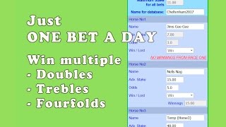 Win multiple Doubles  Trebles  Fourfolds with just one bet a day [upl. by Ohaus]