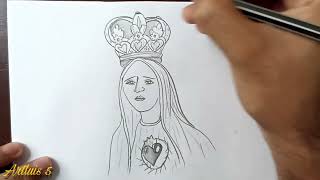 Come disegnare la VERGINE DI FATIMA [upl. by Aneekat]