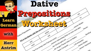 Dative Prepositions in German Worksheet Explanation [upl. by Elsa]