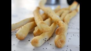 Italian Grissini  Thin and Crispy Breadsticks Recipe by Cooking with Manuela [upl. by Eissirk791]