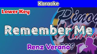 Remember Me by Renz Verano Karaoke  Lower Key [upl. by Suirtemed]