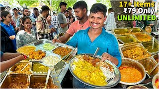 UNLIMITED 79 Biggest Roadside Food Buffet  16 Items  Street Food India [upl. by Llertal]