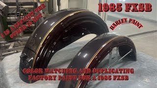 Color matching and duplicating factory paint on a 1985 Harley Davidson FXSB rear fender [upl. by Enilorak]