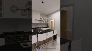 Casa em L com Sala e Cozinha Integrada com 2 Dormitórios e 3 Banheiros [upl. by Suiluj474]