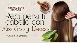 Tratamiento Para el Cabello  Mascarilla Capilar de Sabila y LinazaCon solo 2 ingredientes [upl. by Anohs272]