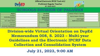 Virtual Orientation on Multiyear Implementation of EIPCRF [upl. by Alcott]