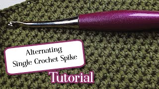 Alternating Single Crochet Spike Stitch Tutorial  Crochet for beginners  Free Crochet Pattern [upl. by Fullerton471]