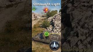 WOT  Chimera shoots HE Missile to back Bisonte C45 in Cliff Onslaught Light [upl. by Ainevuol658]