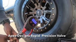 Apex Designs Valve Stems vs ARB EZ Deflator The fastest way to air down offroad tires [upl. by Addiel626]