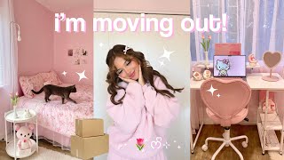 IM MOVING OUT 📦 spilling the tea room tour closet clean out  packing everything [upl. by Atilam]