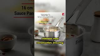 Bergner Tripro Triply Stainless Steel 4 Pc Set Triply Best Triply Stainless Steel Cookware shorts [upl. by Glennon]